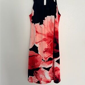 White House Black Market Black and Red Floral Mini Dress